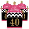 Big Dot of Happiness Chic 40th Birthday - Pink, Black and Gold - Treat Box Party Favors - Birthday Party Goodie Gable Boxes - Set of 12 - 2 of 4