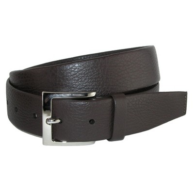 CrookhornDavis Men's Parma Buttercalf Grain Tubular Leather Dress Belt, 36, Dark Brown