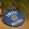Southwestern Oklahoma State University Bulldogs Logo Porcelain Scalloped Holiday Christmas Tree Ornament - 4 of 4