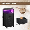 GALAXHERO LED Nightstand with Charging Station Night Stand with 3 Fabric Drawers and Storage Shelf Small Dresser for Small Space 31.9" H Bedside Table - 2 of 4