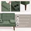 Futon Sofa Bed-Leather Small Futon Couch, Futon Lounge Sofa, Futon Convertible with Cup Holder - 4 of 4