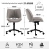 YOUNIKE Swivel Office Chair Modern Adjustable Desk Executive Task Chair Leather Rolling Side Vanity Chair 24.41"Wx25.2"Dx(29.92-33.07)"H - 2 of 4
