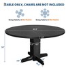 Round Dining Table for 4-6 People, 47" Wood Kitchen Table with Sturdy Pedestal Base, Farmhouse Dinner Tables for Dining Room, Kitchen, Living Room - 4 of 4