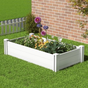 Lirago 47.2" x 23.6" x 11.8" White PVC Modular Garden Fence Panel-Durable, Easy to Install & Soil Improvement Solution - 1 of 4