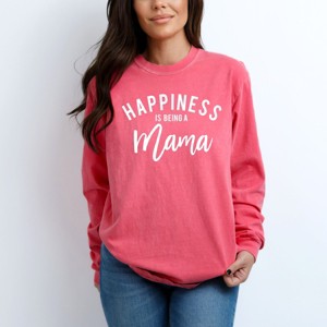 Simply Sage Market Happiness is Being a Mama Garment Dyed Long Sleeve - 1 of 4