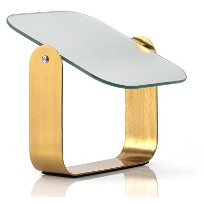 J&V TEXTILES Table Desk Vanity Makeup Mirror,7-Inch Portable Folding Mirror with Metal Stand 360°Adjustable Rotation