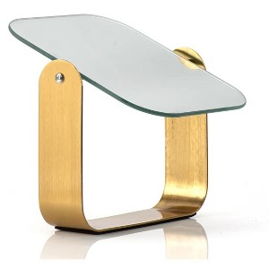 J&V TEXTILES Table Desk Vanity Makeup Mirror,7-Inch Portable Folding Mirror with Metal Stand 360°Adjustable Rotation - 1 of 4