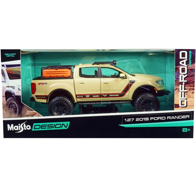 2019 Ford Ranger Lariat FX4 Pickup Truck Sand Tan with Stripes "Off Road" Series 1/27 Diecast Model Car by Maisto, 3 of 4