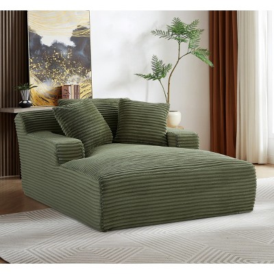 NicBex Couches for Living Room 66.1" Oversized Chaise Lounge Chair Corduroy Upholstered Sofa Sleeper Chair with Full Foam Cushioning