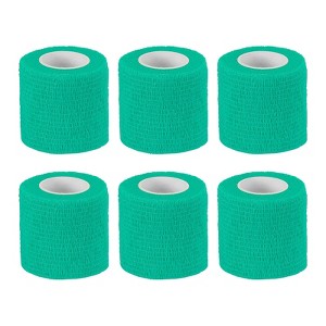 Unique Bargains Self-Adhesive Elastic Breathable Bandage Athletic Tapes 6 Rolls 1" x 177" - 1 of 4