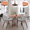 LeisureMod Bristol 27" Round Dining Table – MDF Top with Walnut Steel Pedestal Base, Modern Kitchen & Dining Room Accent Table for Small Spaces - 3 of 4