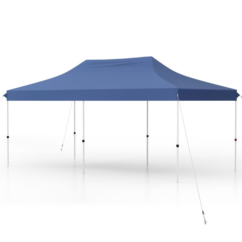 Tangkula 10 x 20FT Pop-up Canopy Tent Folding Instant Sun Shelter w/ 3 Adjustable Heights Carrying Bag 12 Stakes & 6 Ropes Heavy-Duty Outdoor Commercial Tent for Patio Black/Grey/White/Blue, 1 of 11