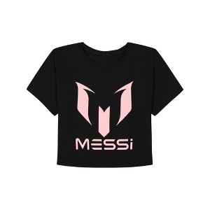 Girls' Messi Logo Short Sleeve Graphic T-Shirt - Black - 1 of 3