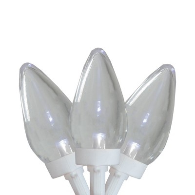 Northlight 25 Count Pure White LED C7 Christmas Lights, 16 ft White Wire