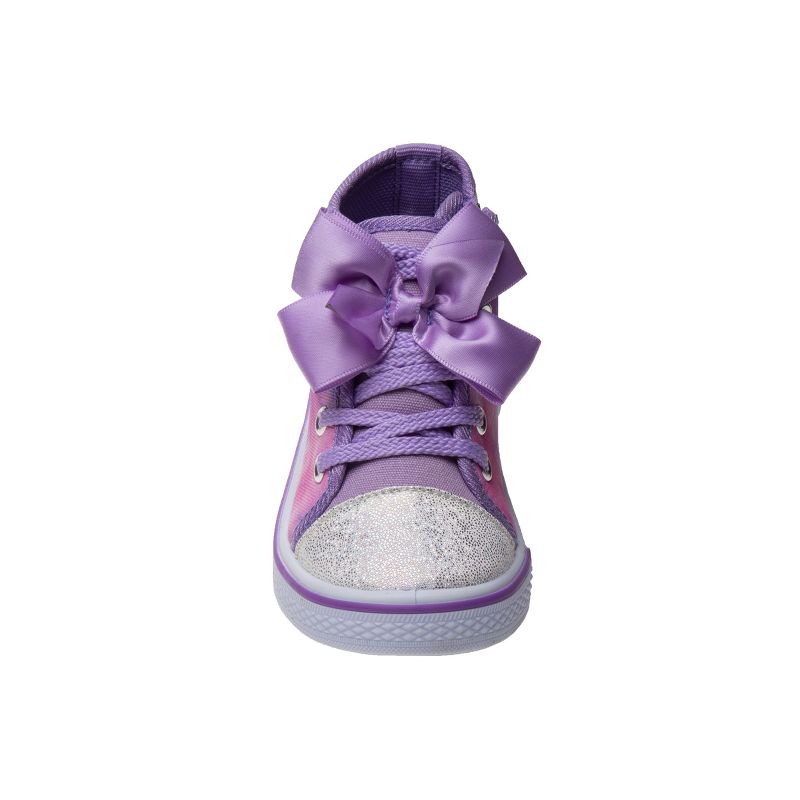 Laura Ashley Toddler Girls' Multi Color Bow Detail Lace Up Canvas Sneakers High Top - A Stylish and Versatile Option (Toddler), 5 of 8