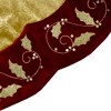 Northlight 48-Inch Gold and Burgundy Velvet Christmas Tree Skirt - 3 of 3