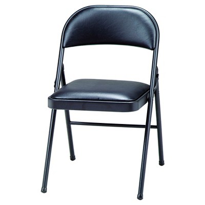 folding chairs black padded