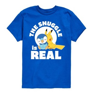 Boys' - Pokémon - The Snuggle Is Real Pikachu And Piplup Short Sleeve Graphic T-Shirt - 1 of 4
