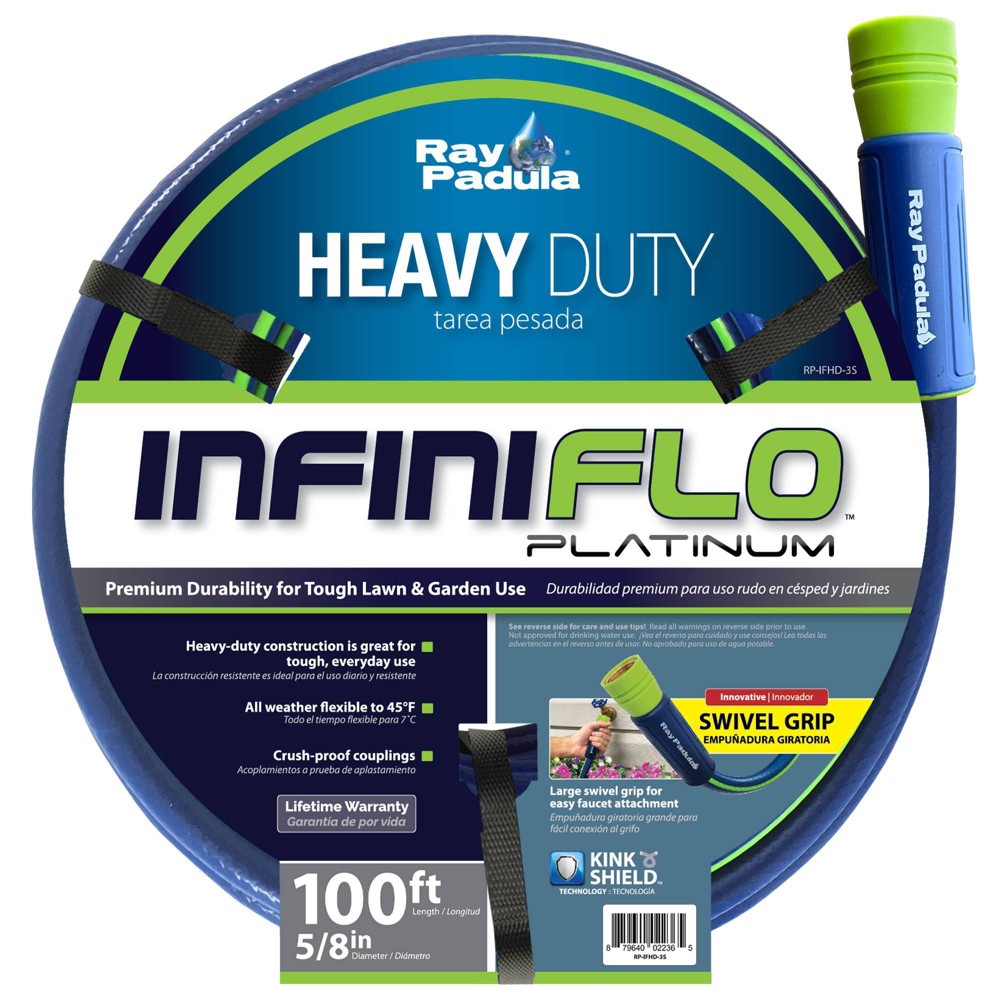 Photos - Garden Hose Ray Padula InfiniFlo 100ft Platinum Heavy Duty : PVC Leak-Resistant, 5/8" Diameter