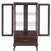 Vynxaria Lighted Curio Cabinet: Adjustable Glass Shelves, 2 Doors + 1 Drawer, Antique White Display/Wine Storage - 2 of 4