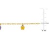 EVERLY JEWELRY | 14K Yellow Gold Multi-color Enamel Butterfly Charm Rolo Chain Bracelet, 5.5 inch - 3 of 4