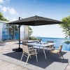 Crestlive Products 10.5FT Square Cantilever Umbrella Outdoor 360 Degree Rotation Offset Umbrella 6 Heights Adjustable with Base - 3 of 4