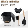attop 1.3 Gallon Fireplace Bucket for Ashes, Includes Hand Broom and Gloves for Fire Pit - 3 of 4