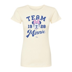 Women's - Disney - Team Minnie- Juniors Fitted Short Sleeve Graphic T-Shirt Fitted Graphic T-Shirt - 1 of 2
