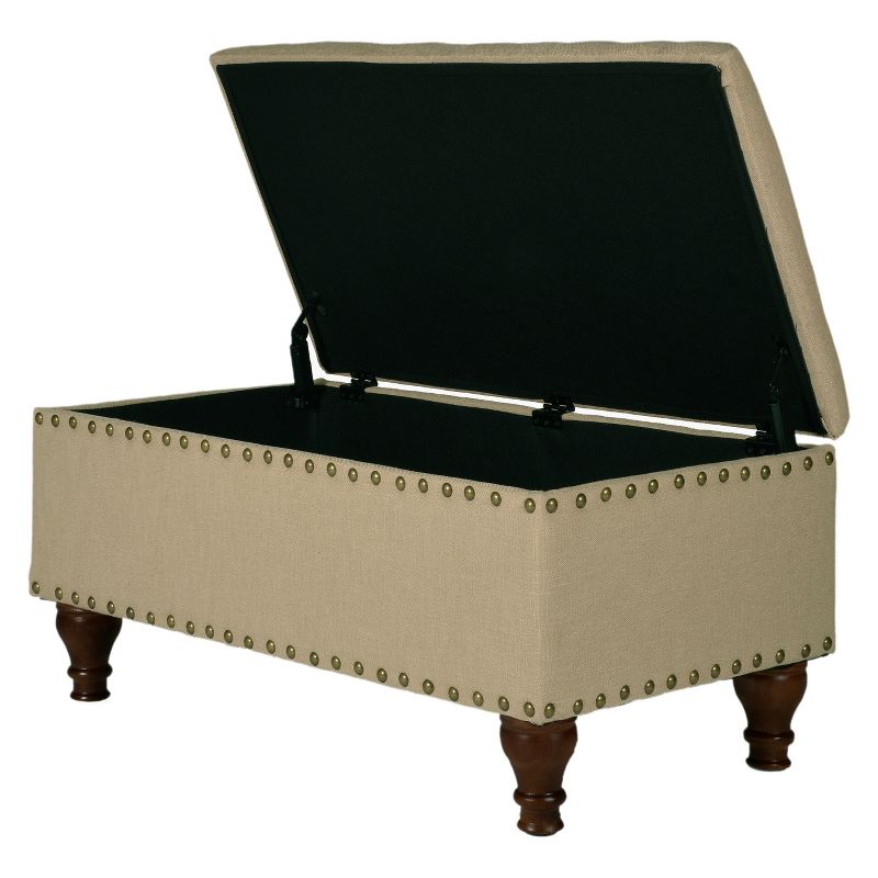Large Rectangle Storage Bench with Nailhead Trim - HomePop, 5 of 11