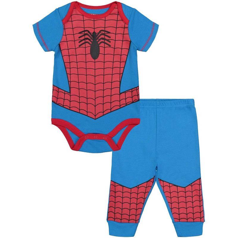Marvel Avengers Spider-Man Baby Cosplay Bodysuit and Pants Set Newborn to Infant , 1 of 8