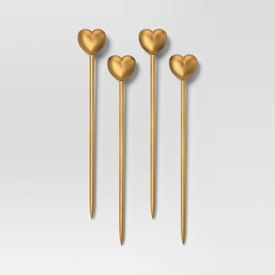 Heart Cocktail Picks Gold - Threshold™