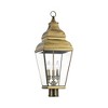 Livex Lighting Exeter 3 - Light Post Light in  Antique Brass - 4 of 4