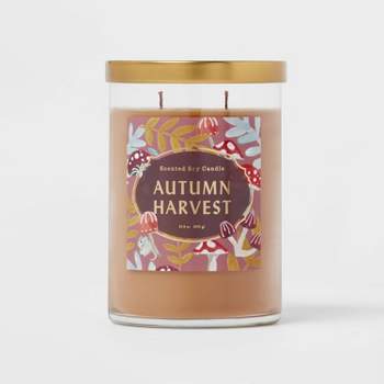 2-Wick Clear Glass Autumn Harvest Lidded Jar Candle 21.5oz - Opalhouse™