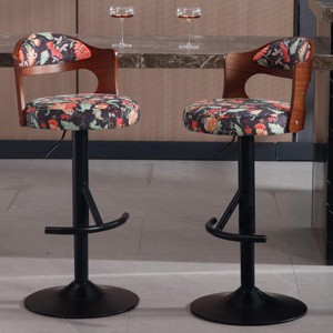 NicBex Swivel Adjustable Height Bar Stools Set of 2,Counter Height Bar Stools with Solid Wood Backrest,Bar Chairs for Dining Room,Kitchen,Cafe - 1 of 4