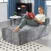 37.5'' Chenille Minimalist Loveseat Sofa with Sleeper and Ergonomic Deep Seat - 3 of 4