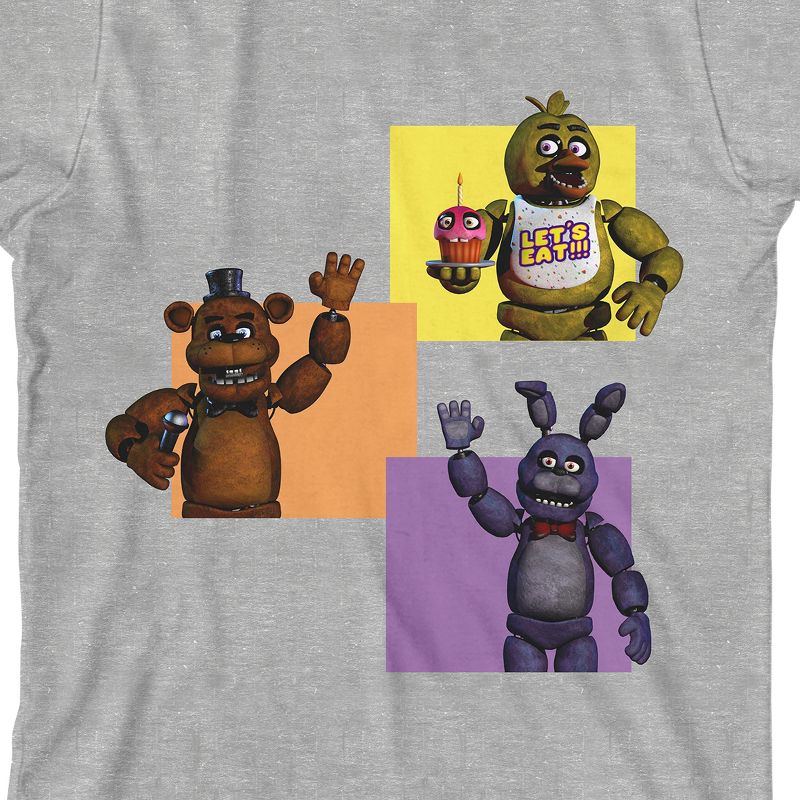 Five Nights At Freddy'S Chica, Freddy, and Bonnie Junior's Heather Tee Shirt, 2 of 4