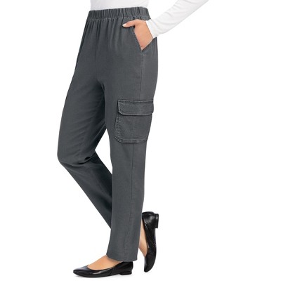 Collections Etc Ladies Cargo Pocket Pull-on Jeans