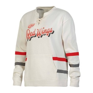 NHL Detroit Red Wings Women's Natural Long Sleeve Fleece Hooded Sweatshirt - 1 of 3