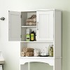 Freestanding Bathroom Shelves Organizer with Double Door & Open Shelf, Over The Toilet Storage Cabinet Freestanding Home Space Save Toilet Rack - 4 of 4