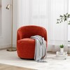 25.60"Chenille Fabric 360° Swivel Accent Armchair Barrel Chair With Black Powder Coating Metal Ring,Yellow - 2 of 4