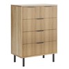 Wave groove five-drawer storage cabinet for bedroom, modern wooden wide drawers, wardrobe dresser with anti-tip device and metal legs - 3 of 4