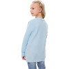 BLUEMING Girls Solid Color Knit Cardigan Long Sleeve Button Front Sweater with Pockets Adorable Loose Fit Kids Outerwear - 3 of 4