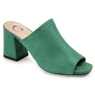 Journee Collection Womens Adelaide Peep Toe Slip On Block Heel Sandals
