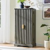 SinCiDo Fluted Kitchen Pantry with Doors and Adjustable Shelves, Modern Pantry Cabinet with Drawer, Wood Cupboard for Kitchen - 4 of 4