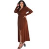 24seven Comfort Apparel Long Sleeve V Neck Side Slit Plus Size Maxi Dress - 2 of 4
