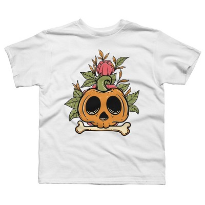 Boy's Design By Humans Halloween with Rose Illustration By rukurustudio T-Shirt