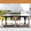 VisioGear Canopies and Gazebos, Gazebo with Double Roof Canopy, Gazebo Pavilion for Patio and Backyard, Brown, 234"*142.8"*122.4" - 3 of 4