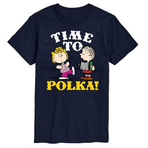 Men's - Peanuts - Sally and Linus Oktoberfest Time To Polka Short Sleeve Graphic T-Shirt - 1 of 4