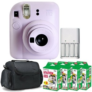 FUJIFILM INSTAX MINI 12 Instant Film Camera (Lilac Purple) with 4x