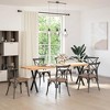 vidaXL Dining Table Legs - X-Shaped Black Steel 23.6" x(28.3"-28.7") with Adjustable Foot Levelers for Custom Furniture Assembly - 2 of 4